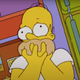 Homer Simpson nauseous, holding mouth